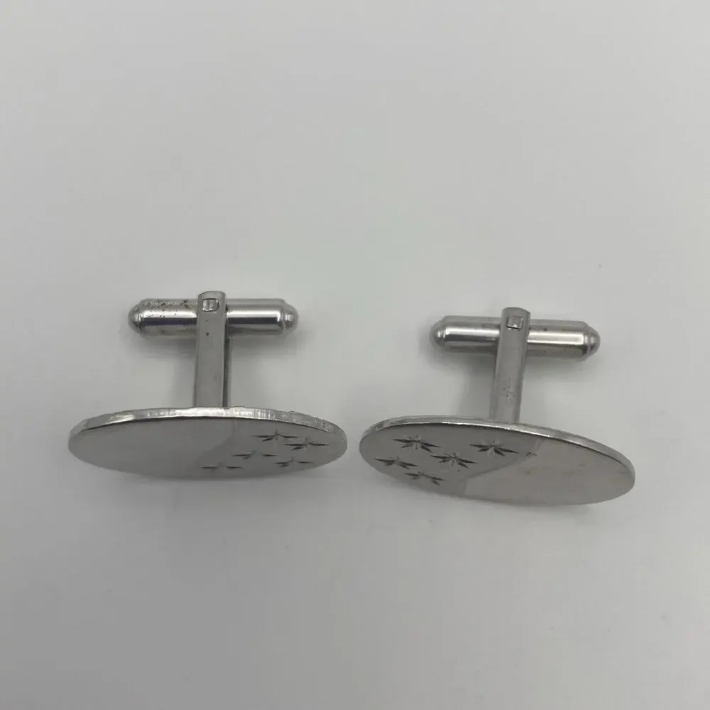 Vintage Pair Of Men’s Cufflinks Sterling Silver ATOMIC / STAR BURST Mid Century